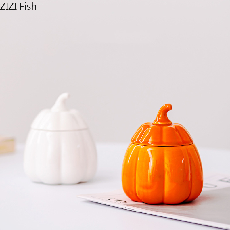 Wax Melt Burner - เชิงเทียนรูปฟักทองฮาโลวีน ของตกแต่งโต๊ะทำงาน เชิงเทียนเซรามิกรูปฟักทอง เครื่องเผาเทียนหอม ภาชนะใส่เทียนหอมสร้างสรรค์สำหรับตกแต่งบ้าน