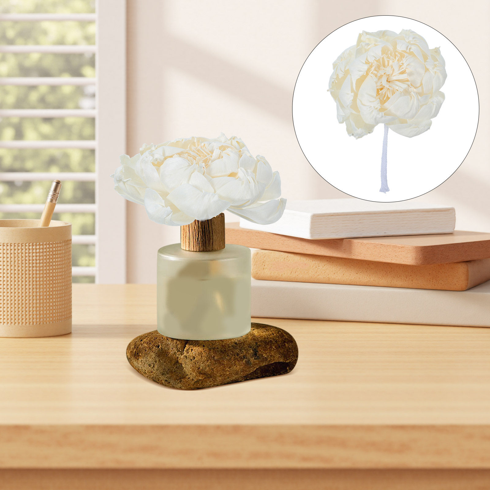 Home Fragrance Us - เครื่องกระจายกลิ่นหอมดอกโบตั๋น ขนาด 12 ซม. ดอกโบตั๋นเทียมสำหรับตกแต่ง พร้อมกลิ่นหอมน้ำมันหอมระเหย