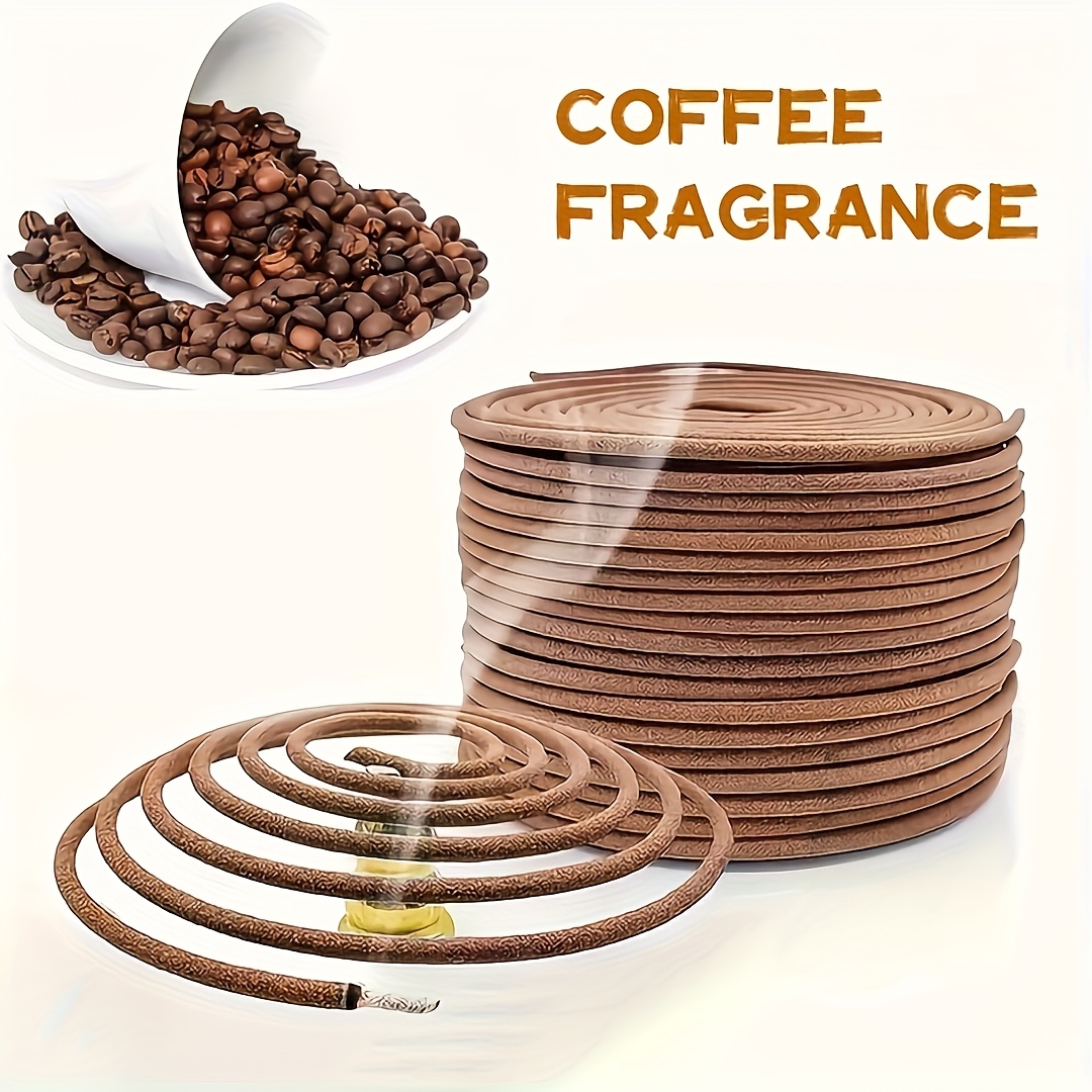Quality Home Fragrance - ธูปขดกาแฟคุณภาพสูง กลิ่นหอมระดับพรีเมียม พร้อมขาตั้ง เหมาะสำหรับโยคะ การทำสมาธิ และการฟอกอากาศภายในบ้าน