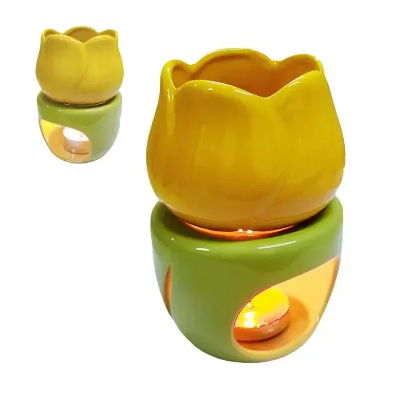 Wax Melt Burner - 2026 เครื่องเผาเทียนหอมอโรม่าแบบเซรามิกสำหรับน้ำมันหอมระเหยและแว็กซ์เมลท์ พร้อมที่วางเทียนทีไลท์ ตกแต่งบ้าน