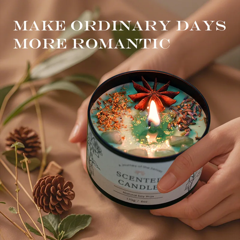 Home Fragrance Candles - เทียนอโรมาคริสตัลสร้างสรรค์ 6 ออนซ์ - ตกแต่งกลิ่นหอมติดทนนาน ของขวัญที่ไม่ซ้ําใครสําหรับผู้หญิง
