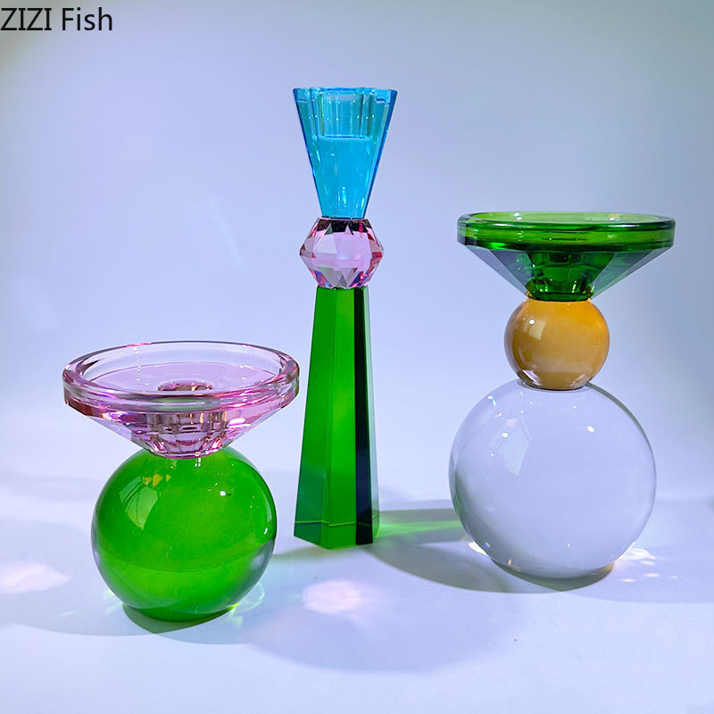 Wax Melt Burner - เทียนคริสตัลที่มีสีสันผู้ถือตกแต่งโต๊ะโรแมนติกแท่งขี้ผึ้งละลาย Burner เทียนโปร่งใสตกแต่งบ้านโมเดิร์น