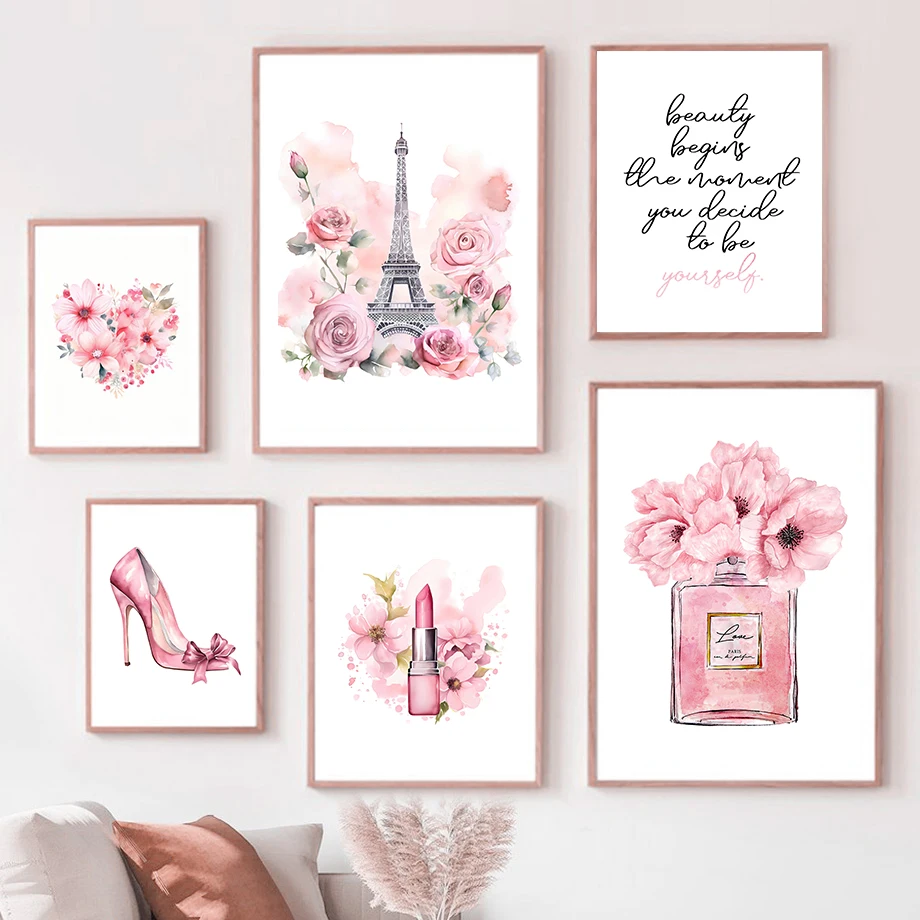 ปารีสแฟชั่นโปสเตอร์ศิลปะสีชมพู - Home Fragrance Room Spray บทวิจารณ์และราคา