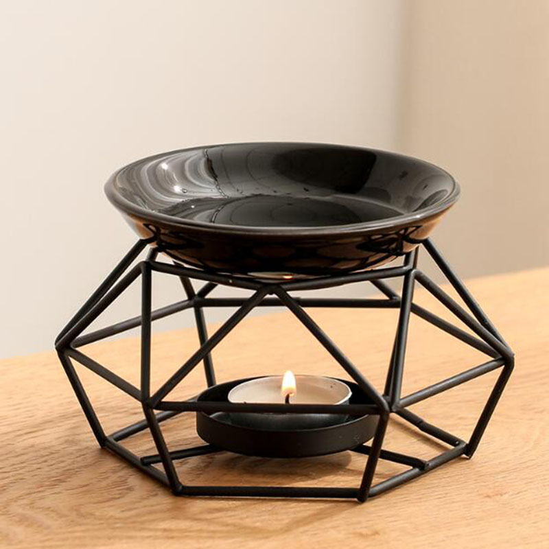 ชามเซรามิคชั้นวางเหล็กสีดํารูป - Home Fragrance Oils For Oil Burners บทวิจารณ์และราคา